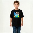 thumbnail image 2 of Boys Graphic T-Shirt Tennis Racket Ball Sport Kids Tees 100% Cotton Short Sleeve Tops Ages 4-13Y, 2 of 4