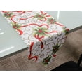thumbnail image 2 of Table de Noël Coureur Fruits Rouges Vieux Homme Chapeau Tête Claret Fleurs Blanches Nappe Fête Décoration de Dîner, 2 of 10