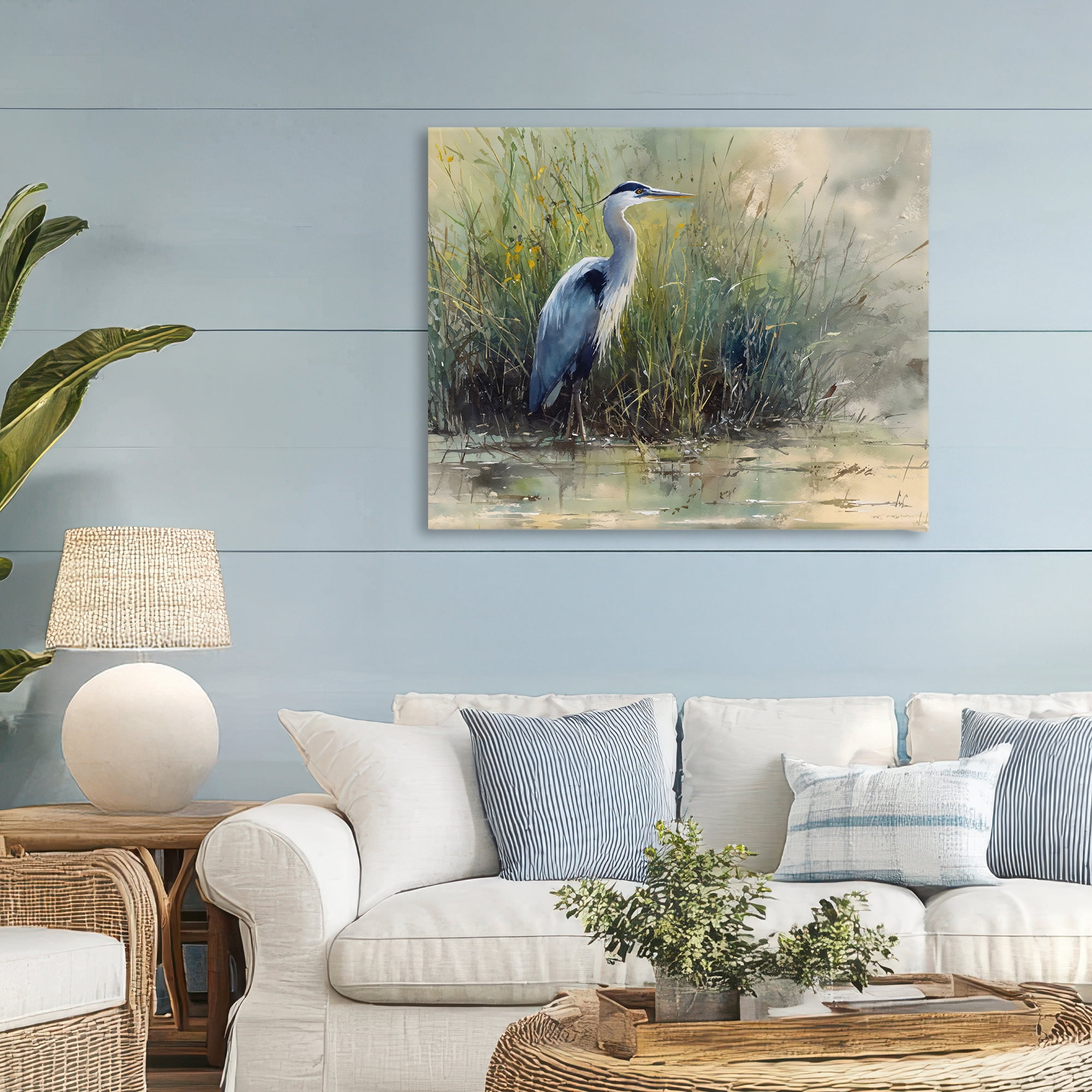 Stupell Industries Heron In The Grass Canvas Wall Art, design by Franklyn Gregory
