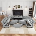 thumbnail image 6 of LLappuil Modular Sectional Sofa, 10 Seat Modular Sectional Sofa with Storage, 4 Corner Large Seat, Adjustable Armrest, 25.6" Deep Seat Chenille Corner Sofa Couch Gray, 6 of 9