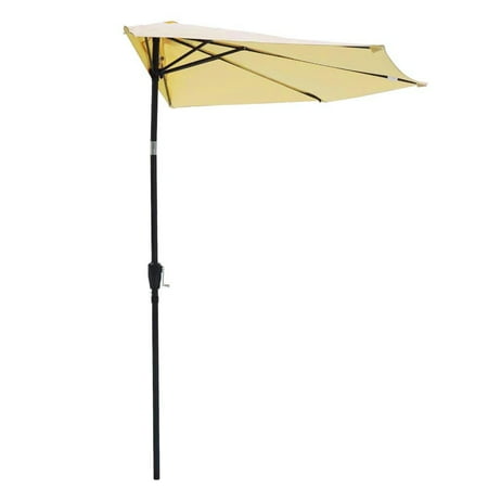 10 Aluminum Tilt 5 Ribs Half Patio Umbrella Wall Balcony Sun Shade 10 Aluminum Tilt 5 Ribs Half Patio Umbrella Wall Balcony Sun Shade Com
