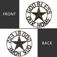 thumbnail image 4 of 14" Metal Barn Star Western Home Wall Decor Antique Circle Dark Brown Texas Lone Star with Letters God Bless Our Home, 4 of 7