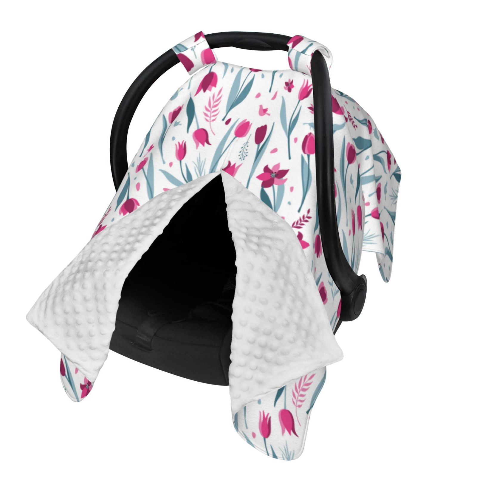 Naloa Tulips Flowers Baby Car Seat Cover, Breathable Baby Carrier Cover, Multiuse Baby Carrier Cover & Nursing Breastfeeding Cover