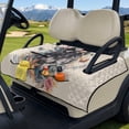 thumbnail image 3 of COEQINE Golf Cart Seat Cover Towel with Foldable Design and Carry Handle, Universal 51.2"x30.3", Comfort Quilted Polyester, 4 Front Pockets, Easy to Clean, Wolf Floral Beige, 3 of 8