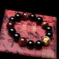 thumbnail image 6 of Merdia Men's Tiger Eye Stone stretch Bracelet Dragon King Pattern Bead for Father's day gift(16mm Yellow), 6 of 8