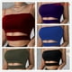 thumbnail image 2 of Señoras Sexy Moda Espagueti Rayas Hueco Corto Top Casual Color puro Camiseta corta Chaleco sin mangas más el tamañopangjing, 2 of 4