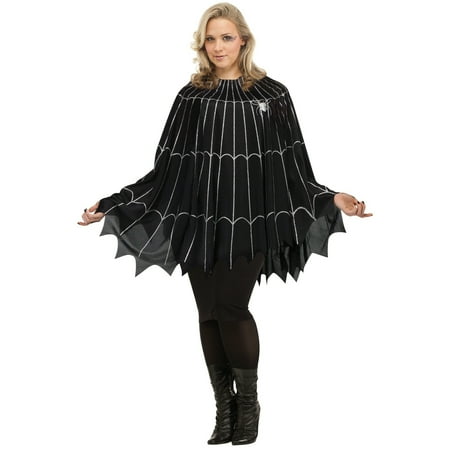 Gothic Spider Web - Spider Web Poncho Plus- Silver
