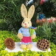 thumbnail image 4 of Easter Bunny Decoration Simulation Wooden Rabbit Figurine Garden Decor Spring Tabletop Ornament Standing Bunny Statue for Home Party Festive Gift Supplies, 4 of 6