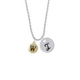 thumbnail image 2 of Delight Jewelry Goldtone Capital Letter - W - Pebble Disc - Silvertone Script Initial Disc - I - Charm Necklace, 20"+3", 2 of 4