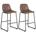 thumbnail image 6 of TAVR Furniture 30 inch Upholstered Bar Stools with Back Set of 2, Kitchen Restaurant Counter Chairs Tall Barstools, Brown, 6 of 8