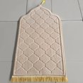 thumbnail image 1 of Portable Non-Slip Flannel Prayer Mat Soft Travel Embossed Design for Muslim Ramadan Eid Small Medium Large, 1 of 7