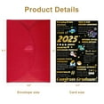 thumbnail image 2 of WaaHome Class of 2025 Graduation Card - Gold Foil Black Greeting Cards with Envelopes Graduation Celebration Stationery for High School Graduates for Her for Him, 2 of 7