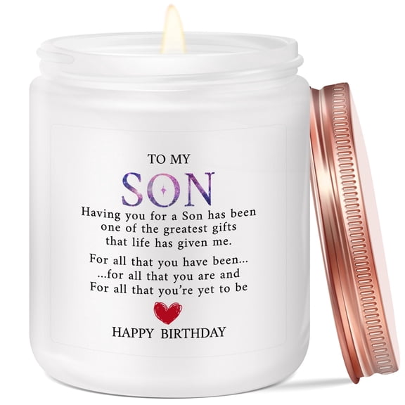 7oz White Matte Glass Candle, Lavender Scented, Birthday Gift, Aromatherapy Candle for Home Living Room, Gift for Birthday Celebrant