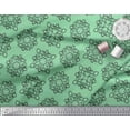thumbnail image 2 of Soimoi Green Japan Crepe Satin Fabric Damask Ikat Print Fabric by the Yard 42 Inch Wide, 2 of 3