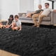 thumbnail image 2 of Alfombra de interior esponjosa de felpa negra de 6 x 9 pies de Rug PAGISOFE, 2 of 9