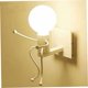 thumbnail image 1 of Lámparas de pared para dormitorio, lámparas de pared con palabras modernas, lámparas de pared creativas, robot humanoide retro, hoja humanoide para dormitorio, blanco, 220 V JAMW Sencillez, 1 of 5