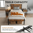 thumbnail image 3 of Alvantor Metal Platform Bed Frame with Headboard & Footboard - No Box Spring Needed, 800LBS Sturdy Wooden Slats Support, Industrial Style, 3 of 7
