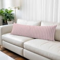 thumbnail image 2 of Pink Striped Long Body Pillow Covers, Modern Simple Farmhouse Beige Vintage Soft Throw Pillow Cases with Invisible Zipper, Decorative Pillowcase Pillows Protectors for Sofa Bed Couch 20"x60", 2 of 9
