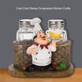 thumbnail image 2 of Broco Salt and Pepper Holder, Cute Chef Statue Salt Pepper Bottle Holder Ornaments Home Decor Kitchen Resin Crafts A, 2 of 8
