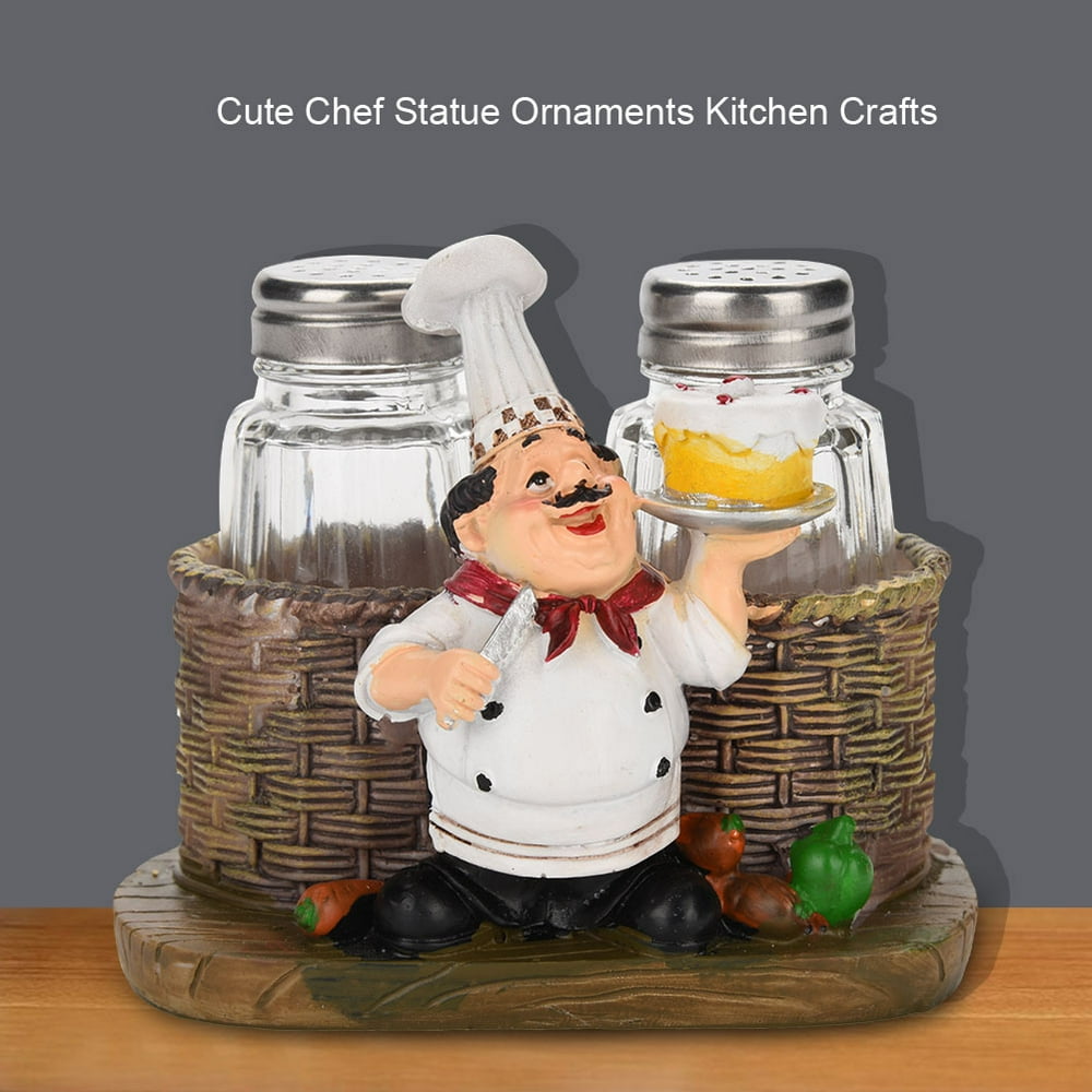 Mgaxyff Chef Statue,Cute Chef Statue Salt & Pepper Bottle Holder