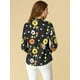 thumbnail image 5 of INSPIRE CHIC Blusa Floral De Manga Larga Con Lunares Y Escote Con Volantes Para Mujer Negro S, 5 of 6