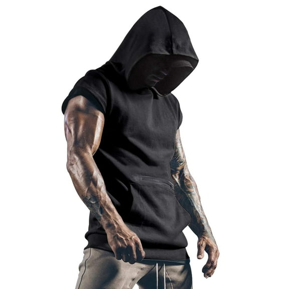 outfmvch tank top for men spring summer casual slim sleeveless hooded beach shirts tank with pockets womens tops black