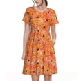 thumbnail image 1 of Easygdp Spider para Vestido Transpirable de Mujer, Vestido Suelto de Manga Corta con Pliegues y Bolsillos para el Verano, 1 of 6