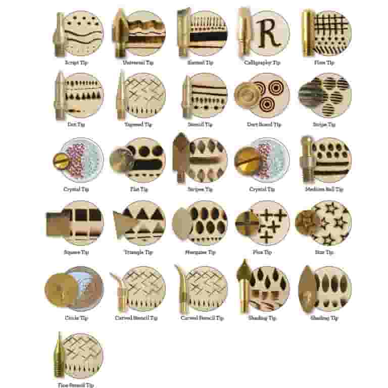 Plaid Decorative Wood Burning Tool Tip Set, 26 Pieces