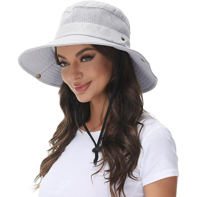 Zukuco Sun Hat Women Wide Brim Breathable Outdoor Hiking Hat Summer Fishing  Hat with Adjustable Drawstring 