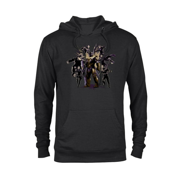Marvel Avengers: Endgame Six Super Heroes and Thanos - Pullover Hoodie for Adults - Customized-Black