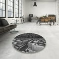 thumbnail image 4 of Ahgly Company Machine Washable Indoor Square Transitional Charcoal Black Area Rugs, 8' Square, 4 of 7