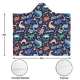 thumbnail image 3 of Wearable Blanket,DarkBlue Cartoon Dinosaurs Text Pattern Hooded Wearable Flannel Blanket for Adults & Teens,Winter Poncho Shawl Wrap Cape Cozy Anti-Pill,50"x60", 3 of 5