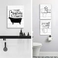thumbnail image 5 of 3 Pieces Funny Bathroom Canvas Wall Art Bathroom Quotes on Retro Wood Style Artwork Black and White Toilet Bathtub Bath Set Poster Print for Restroom Farmhouse Bath Bathroom Decor, 5 of 5