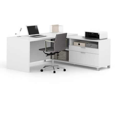Bestar Pro-Linea L-Desk, White