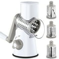 thumbnail image 3 of Cheese Grater Rotary, Rotary Grater for Kitchen, Kitchen Grater Vegetable Slicer with 3 Drum Blades, Fast Cutting Cheese Shredder for Vegetables and Nuts, 3 of 9