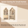 thumbnail image 3 of Leumius Folding Craft Desk with Storage Shelves, Convertible Hideaway Desk to Bookshelf, Foldable Desk with Storage, Disappearing Desk for Living Room Home Office Natural, 3 of 9