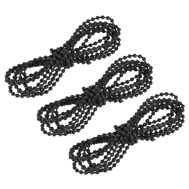 Unique Bargains Chaîne à Billes pour Stores de 2,62 Yards 3 Pcs Stores à Rouleau pour Pièces de Réparation de Fenêtre, Noir