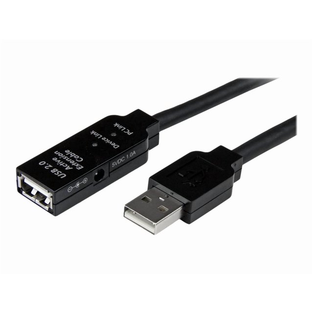 StarTech.com 15m USB 2.0 Active Extension Cable 15 m - M/F - Câble Répéteur USB 2.0 - USB A Mâle à USB A Femelle - Noir (USB2AAEXT15M)
