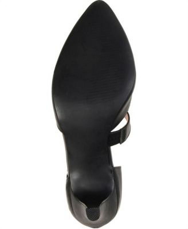 JOURNEE COLLECTION Womens Black Dorsay Asymmetrical Strap Adjustable Padded Tillis Pointed Toe Kitten Heel Pumps 11 M - image 5 of 5