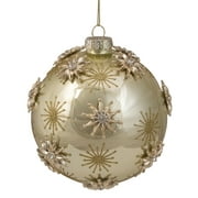 Ornement de la balle de Noël en verre d'étoile d'or brillant 4,5 "(50 mm)