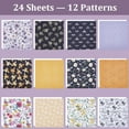 thumbnail image 6 of 24 Sheets Floral Bees Scrapbook Paper Pad Honeycomb 12 Style Single-Side Cardstock Background Border Paper for Journal Decorative Greeting Card Making Supplies Art Album 6 x 6inch, 6 of 6