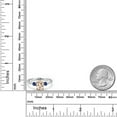 thumbnail image 6 of Gem Stone King 14K White Gold Peach Morganite and Blue Created Sapphire Engagement Ring for Women | 1.28 Cttw | Oval 8X6MM | Gemstone October Birthstone | Size 8, 6 of 6