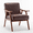 Dark Brown, variant on LegaHome Mid-Century Modern Accent Chair, Velvet Fabric Arm Chair with Solid Wood Frame and Extra-Thick Backrest, Upholstered Lounge Armchair Comfort Reading Chair for Living Room, Pink
