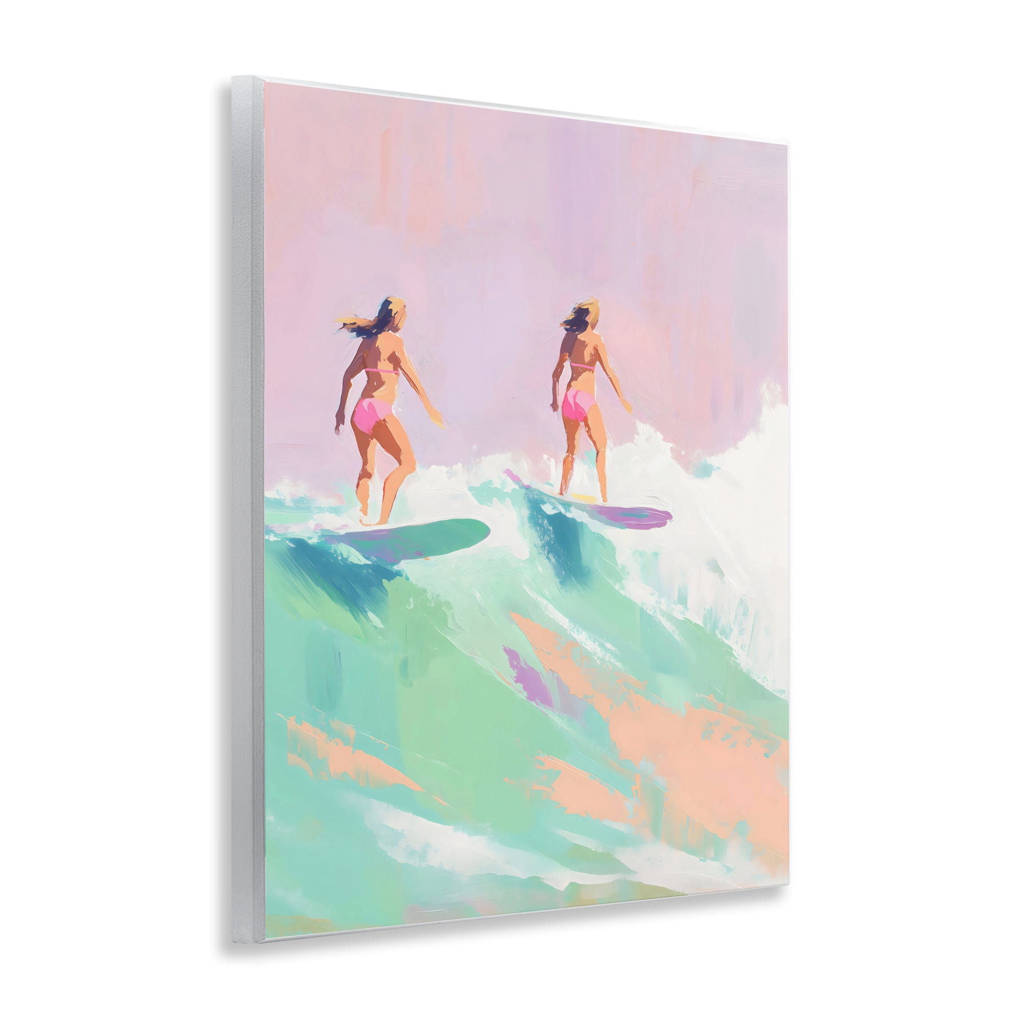 Stupell Industries Two Surfing Girls on Wave Wall Plaque Art, design by The Prints Vibe