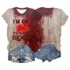 thumbnail image 1 of Fiudx Ofertas Del Día Blusa de Manga Corta con Estampado de Moda para Mujer, Camiseta con Cuello Redondo, Tops Informales, 1 of 3