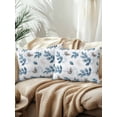 thumbnail image 2 of Waterproof Outdoor Throw Pillows with Inserts 12"x20" Set of 2, Blue Botanical Fall Soft Decorative Pillowcases for Couch Bedroom, Pastoral Maple Leaf Autumn Pillow Covers for Sofa Living Room, 2 of 8