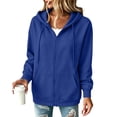 thumbnail image 2 of Hsovts Zip Up Hoodie Women Casual Oversized Sweatshirt Zip Up Hoodies Long Sleeve Y2K Hooded Sweatshirt Fashion Zipper Fall Light Jackets With Pocket, 2 of 6