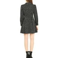 thumbnail image 3 of Allegra K Women's Polka Dots Notched Lapel V Neck Button Up Shirt Dress, 3 of 6
