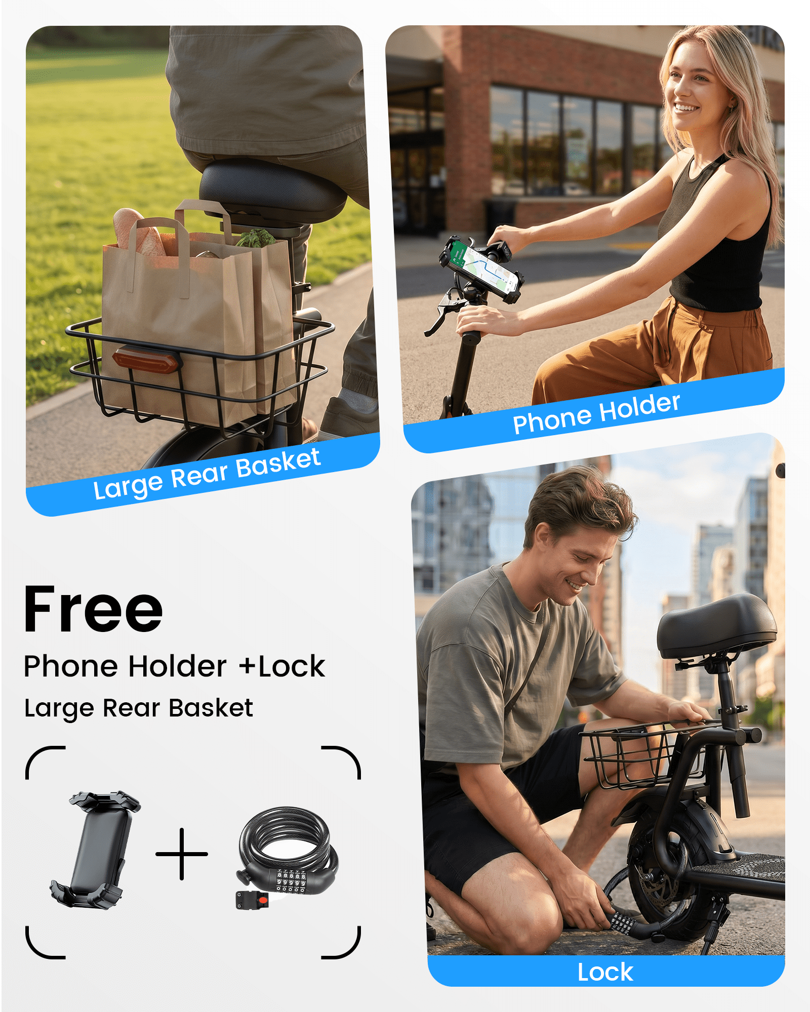 MIHOVER Electric Scooter with Seat for Adults & Seniors, 450W Comfortable Commuter Scooter with Basket, 12" Tires, 15 Mile Range, UL2272 Certified - Black