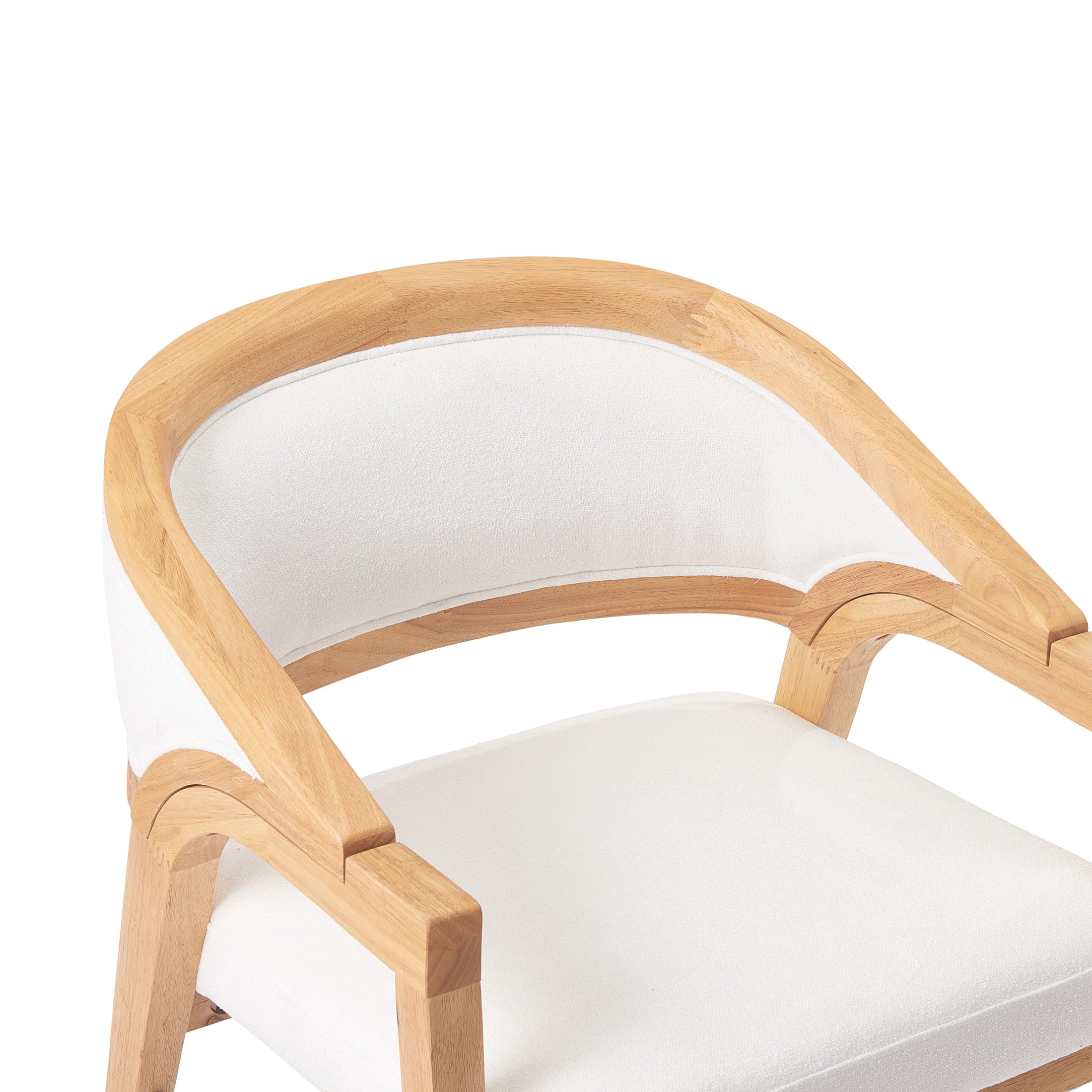 Christopher Knight Home Modern Upholstered Dining Chairs, Solid Wood Frame, Natural+White, Set of 6